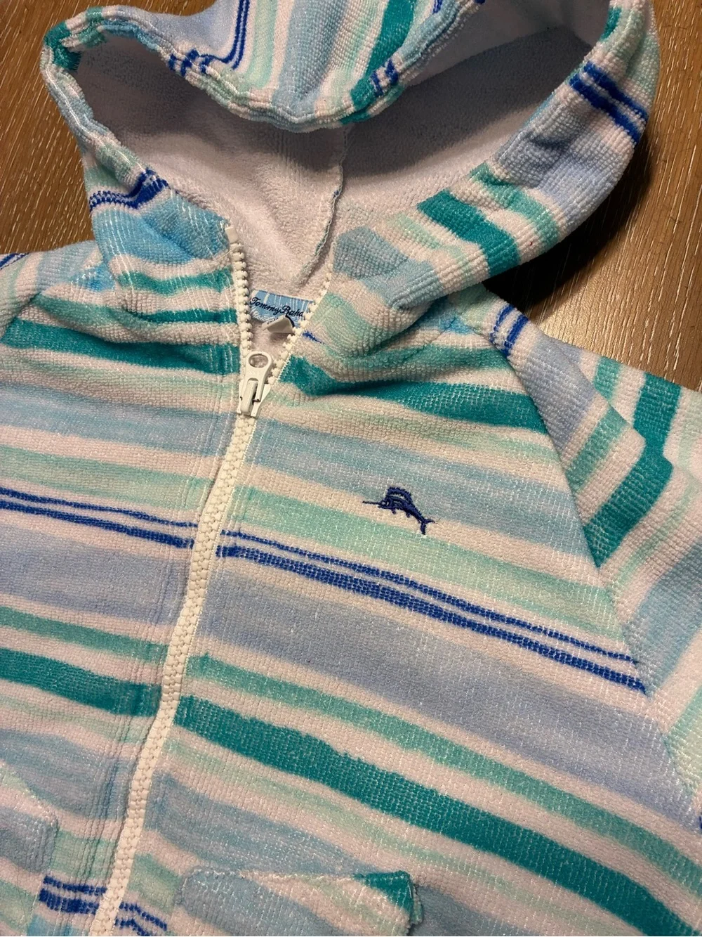 Tommy Bahama Toddler  Striped Hooded Zip-Up Swim Cover